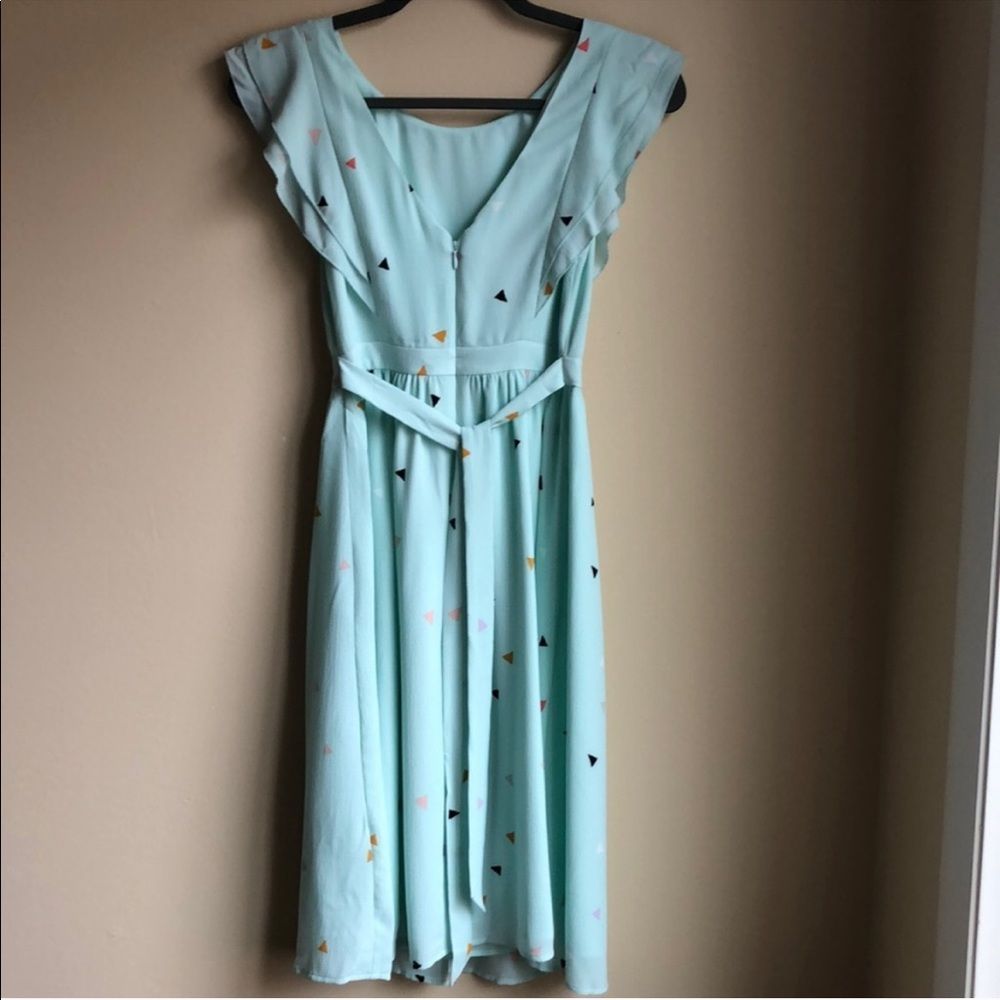 ModCloth Fervour Ruffle Mint Triangle Midi Dress - Picture 4 of 6